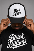 Black Billions Jumbo Script Trucker Hat
